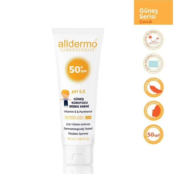 Alldermo Güneş Koruyucu Bebek Kremi SPF50+ 75 ml