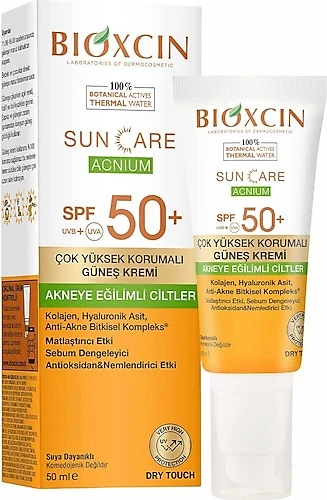 Bioxcin Sun Care Acnium Spf 50 Akneye Eğilimli Ciltler Çok Yüksek Koruma Güneş Kremi 50 Ml