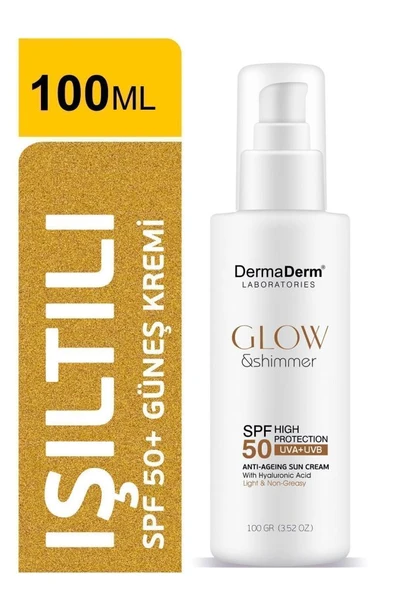 Dermaderm Glow ve Shimmer Simli Güneş Kremi Spf 50 100 GR - 3