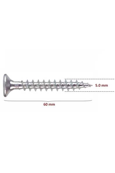 Std  Sunta Vidası 5*60 ( 100 Adet ) - Resim 2