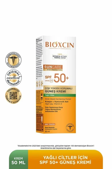 Bioxcin Sun Care Çok Yüksek Korumalı Yağlı Ciltler Için Güneş Kremi Spf 50+ 50 ml