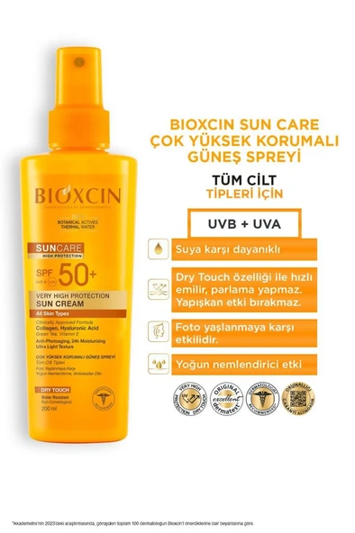 Bioxcin Sun Care Spf 50 Yüz Güneş Kremi 50 ml Kuru ve Normal Cilt + Vücut Güneş Spreyi 200 Ml - 5