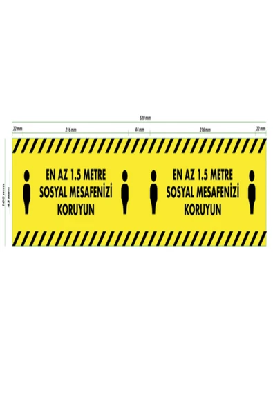 Bondit  Bnsm104 Sosyal Mesafe Bandı 10Mt (1,5 Mt Sosyal Mesafeyi Koruyun)