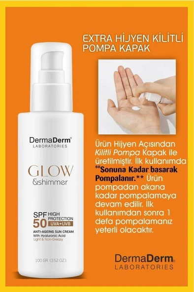 Dermaderm Glow ve Shimmer Simli Güneş Kremi Spf 50 100 GR - 8