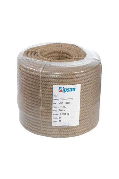 İpsan  Jüt Halat Kendir İp 8 mm. 25 mt.