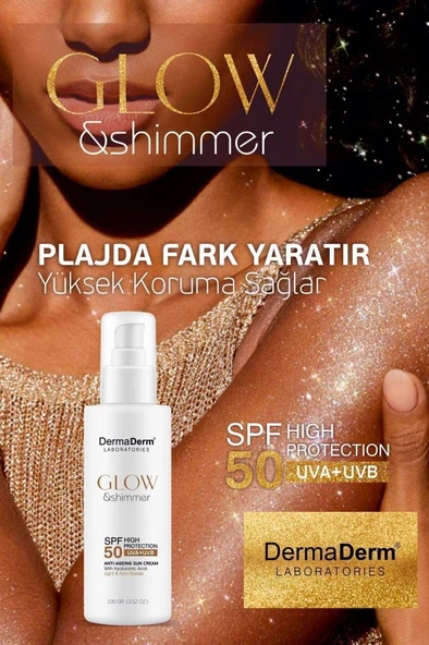 Dermaderm Glow ve Shimmer Simli Güneş Kremi Spf 50 100 GR - 7