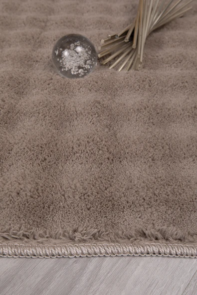 Bubble Yuvarlak Vizon Uzun Tüylü Yumuşak Peluş Kaymaz Yıkanabilir Salon Oturma Odası Balkon Halısı - 2