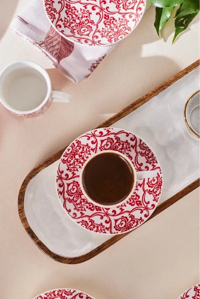 Karaca Red Velvet 6 Kişilik Kahve Fincanı 90 ml - 3