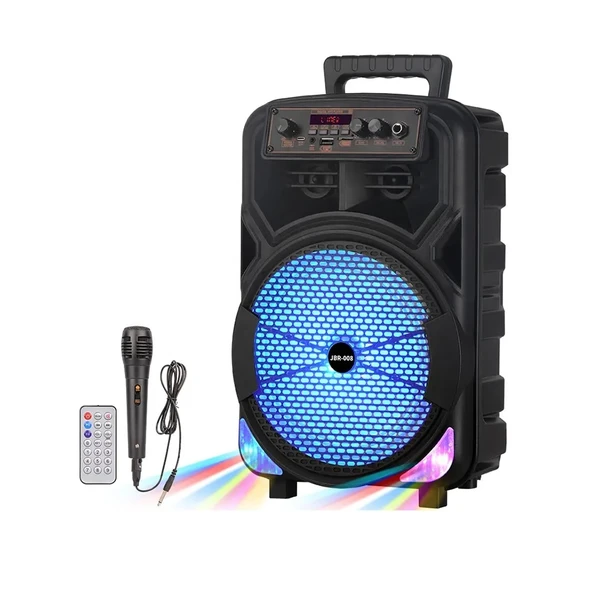 Karaoke Mikrofonlu Bluetooth Hoparlör Led Işıklı Taşınabilir Kablosuz Speaker