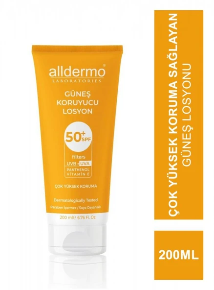 Alldermo Panthenol Spf 50 Güneş Koruyucu Losyon 200 ml