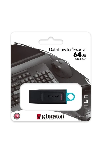 Kingston DTX 64GB USB 3.2 Gen.1 Flash Bellek DataTraveler Exodia DTX/64 USB Bellek - 2