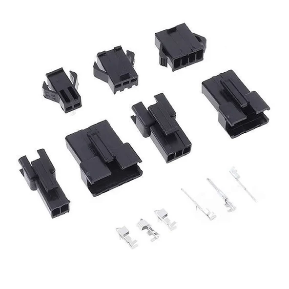 JST SM Konnektör Set 200 Parça Set Kutulu 2 3 4 5 Pin Erkek Dişi Terminal Konnektör Sıkmalı Pin Elektrik Tel Bağlantısı Kablo Dron Led Elektrikli Bisiklet Scooter Araba - Resim 7