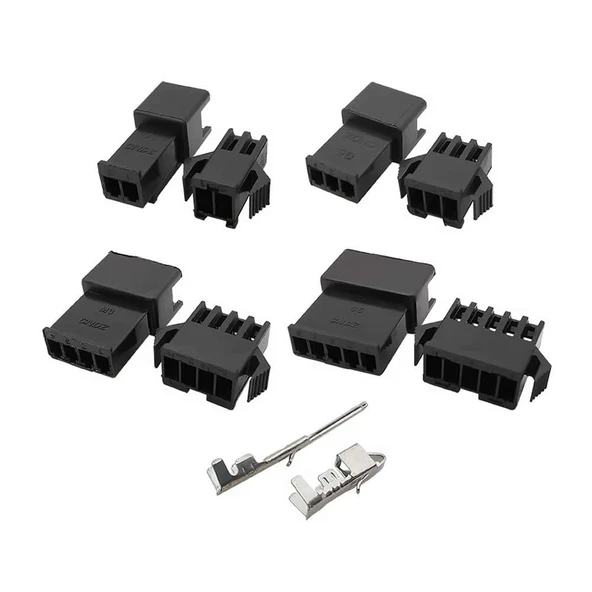JST SM Konnektör Set 200 Parça Set Kutulu 2 3 4 5 Pin Erkek Dişi Terminal Konnektör Sıkmalı Pin Elektrik Tel Bağlantısı Kablo Dron Led Elektrikli Bisiklet Scooter Araba - Resim 5