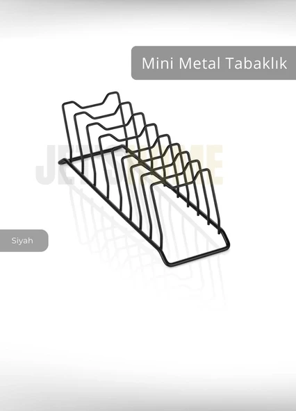 Tezgah Üstü Tabaklık Paslanmaz Tabak Tutucu Bulaşıklık Metal Bulaşık Sepeti Siyah - 2