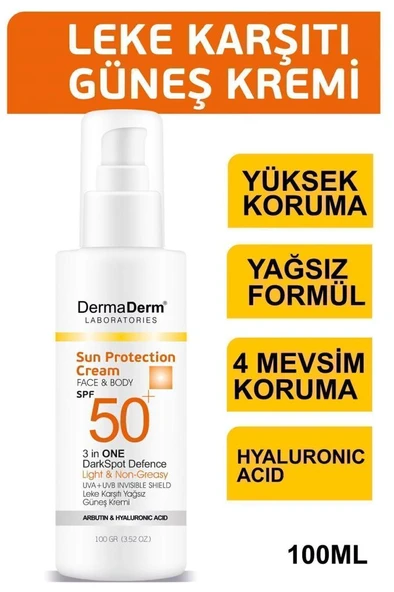 Dermaderm Face ve Body 3 in 1 DarkSpot Leke Karşıtı Kremi SPF 50+ 100 GR