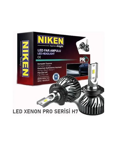 Niken H7 Led Xenon Pro Seri 4000 Lümen 6000K Beyaz Kısa Kasa 127117215067