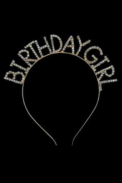 Happy Birthday Yazılı Kuşak Ve Birthday Girl Yazılı Taşlı Taç - 2