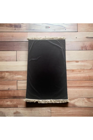 İnce Detaylı Minimal Seccade - Siyah - Resim 2