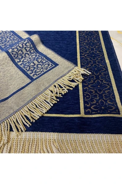 İsme Özel Mihrap Desenli Ultra Plus Şönil Namaz Seccadesi - Mavi - 2