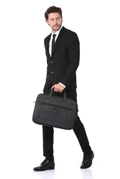 Ççs 71243 Gri Kumaş Laptop Bölmeli Evrak Çantası - 7