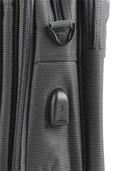 Ççs 71243 Gri Kumaş Laptop Bölmeli Evrak Çantası - 5