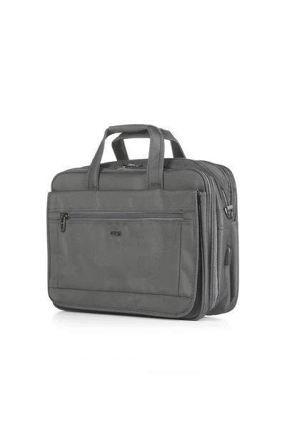 Ççs 71243 Gri Kumaş Laptop Bölmeli Evrak Çantası - 2