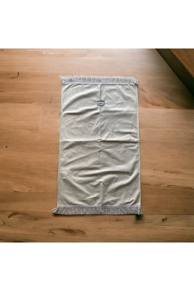 Minimal Kabe Desenli Çantalı Kadife Seccade - Resim 3