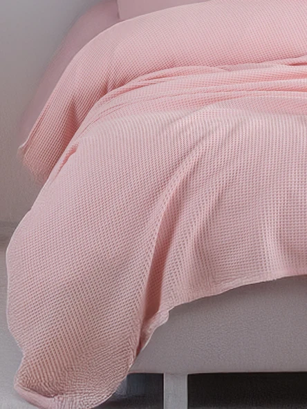 Upstyle Ecocel Pike Örtü Battal 220x230cm Karde PudraPembe - Resim 2