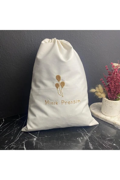 Nakışlı Minik Prensim Bebek İçin Kese - 2