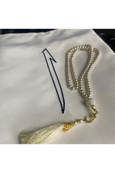 Minimalist Keten Seccade, Çeyizlik Seccade - Resim 2