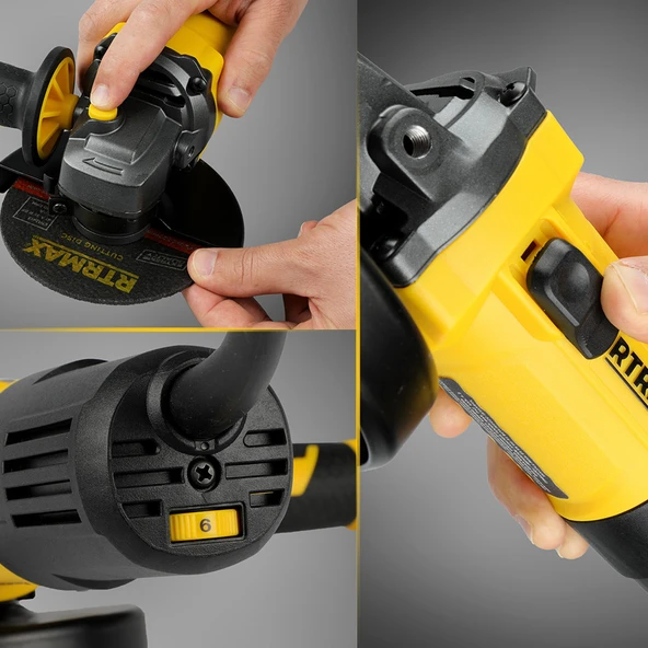 Rtrmax RTM1080 750 W 115 mm Avuç Taşlama Makinesi - 3