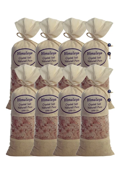 Himalaya Tuzu 8 Kg. Bez Torbada Iri Taneli Açık Pembe Renk Himalaya Orijinal Tuz Himalayan Salt