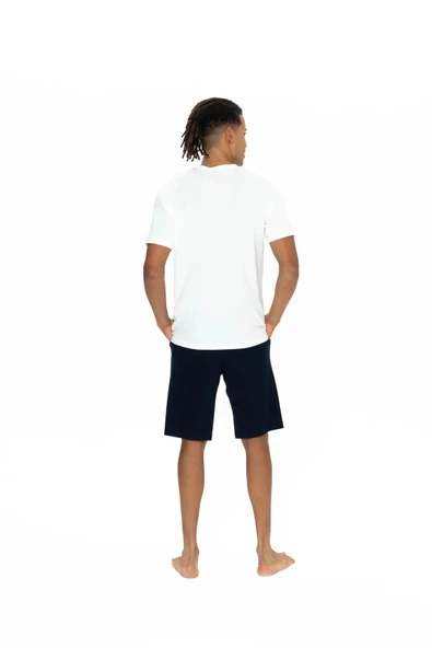 U.S. Polo Assn. Erkek Alt Üst Yuvarlak Yaka Pijama Şort Takımı - 7
