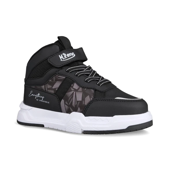 Büyük Erkek Çocuk Sneaker Bot - Siyah-Beyaz, Bilek Boy - 3