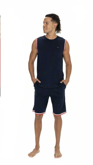 U.S. Polo Assn. Erkek Alt Üst Kolsuz Yuvarlak Yaka Pijama Şort Takımı