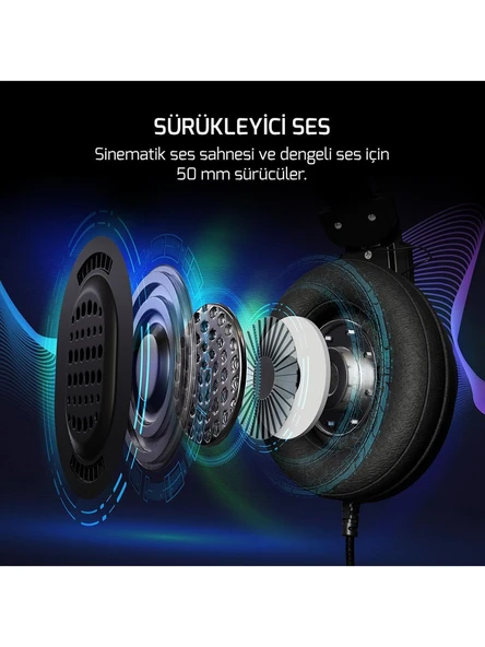 Gamepower Kugo Gamepower Kugon Siyah 7.1 Rainbow Rgb Gaming Kulaklık - 5