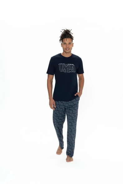 U.S. Polo Assn. Erkek 3'lü %100 Pamuk Pijama Takımı
