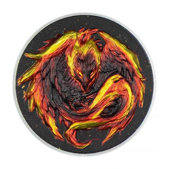AgaKulche Phoenix Anka Kuşu 2 Ons  Gümüş Sikke Coin