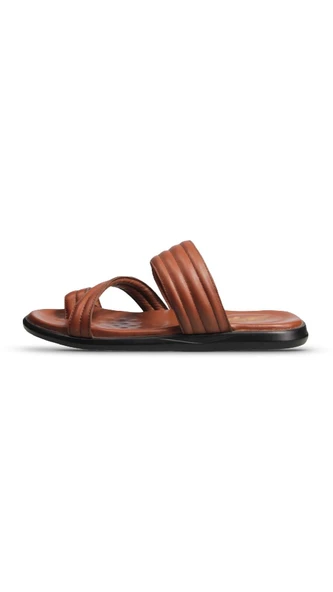 Erkek Günlük Sandalet - Taba, Hakiki Deri - 2