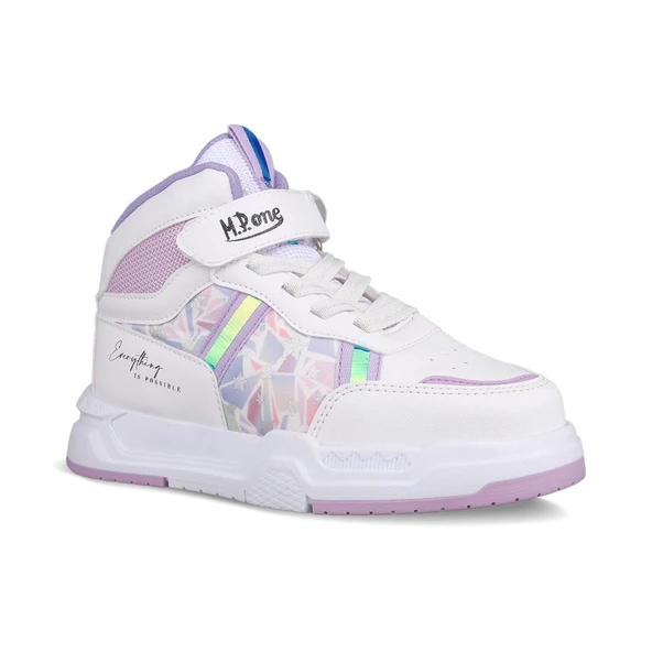 Büyük Kız Çocuk Sneaker Bot - Beyaz-Mor, Bilek Boy - 3