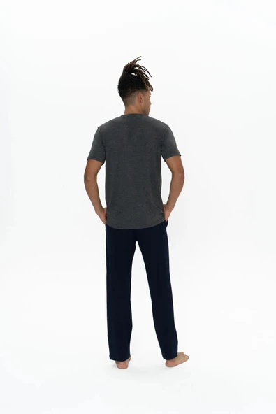 U.S. Polo Assn. Erkek Battal Boy Düğmeli Pijama Takım - 4