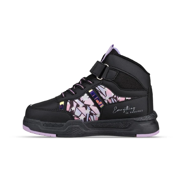 Büyük Kız Çocuk Sneaker Bot - Siyah-Mor, Bilek Boy - 2