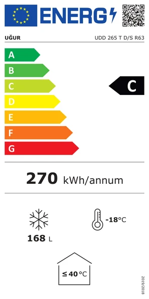 Uğur UDD 265 T D/S R63 Beyaz Yatay Derin Dondurucu - 2