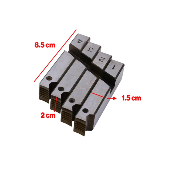 Metal Diş Açıcı Proter Pafta Tarak 4'lü Set Yedek Diş Açma Tarağı 1" - 2" Freze Çelik - 2