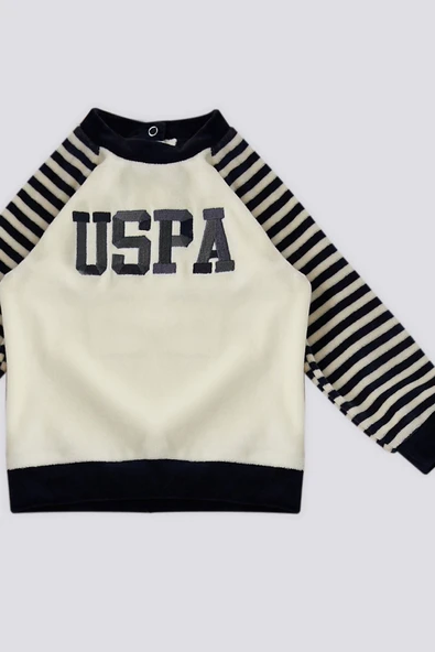 U.S. Polo Assn  Çizgili Kol Detay Bebek 2 Li Takım - 3