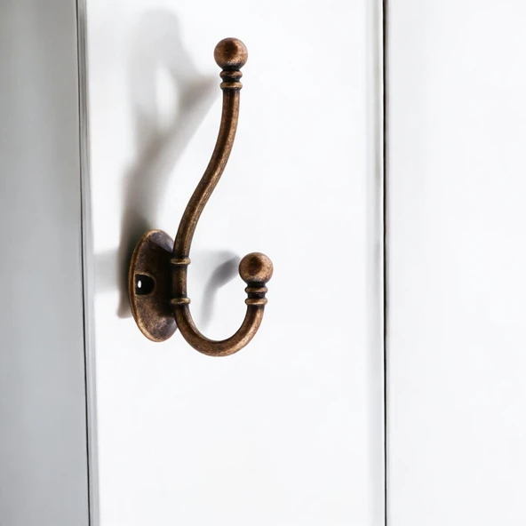 Misket Askı Antik Bakır Vestiyer Portmanto Dolap Askılık Askılığı Duvar Banyo Mutfak Elbise Askısı - 6