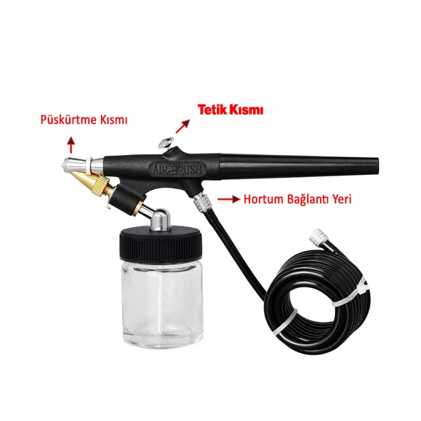 Mini Efekt Boya Tabancası Küçük Hobi Boyama Havalı Boya Püskürtücü 1 Adet - 2