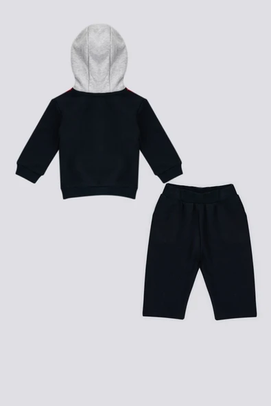 U.S. Polo Assn  Kapüşonlu Fermuar Yaka Detay Bebek 2 Li Takım - 4