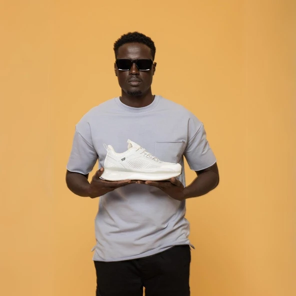 Erkek Yürüyüş Ayakkabısı - Beyaz, Fileli - Resim 3