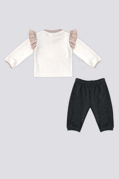 U.S. Polo Assn  Kalp Baskı Fırfır Detay Bebek 2 Li Takım - 4